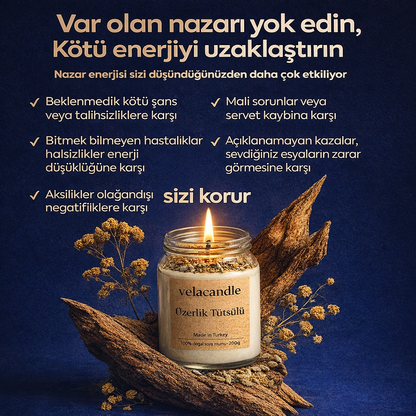 Nazar Arındırıcı Ritüel Mum (Üzerlik & Ada Çayı)